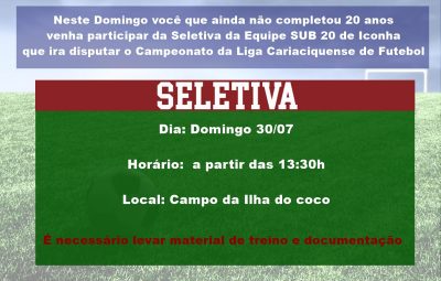liga sub 20 iconha 1 400x255 - Neste domingo participe da Seletiva da Equipe SUB 20 de Iconha