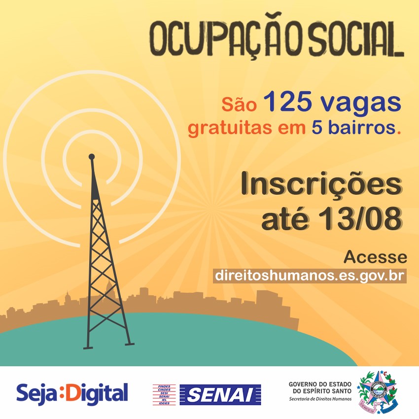 Ocupação Social: 125 vagas para curso de instalador de Antena Digital