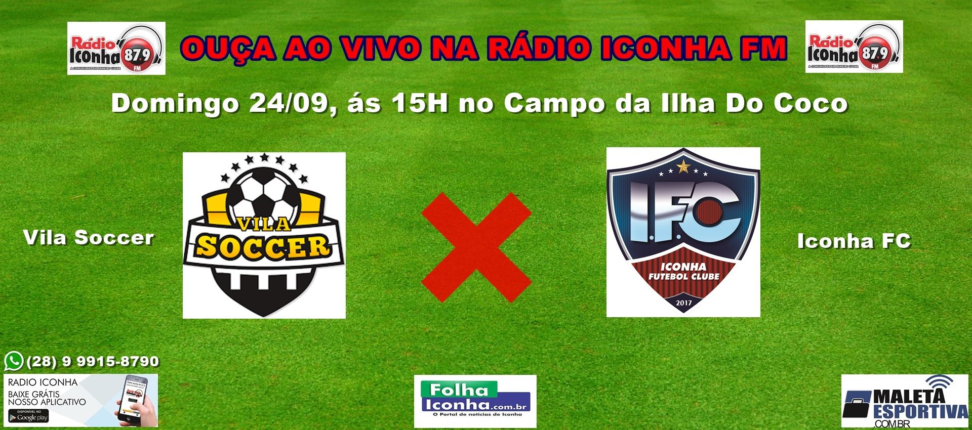 Em lados extremos da tabela, Vila Soccer e Iconha FC jogam em Iconha