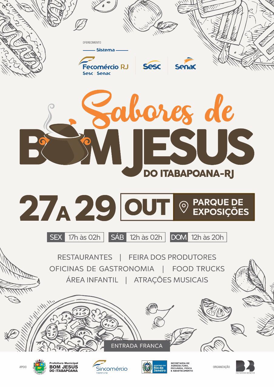 Festival Gastronômico Sabores de Bom Jesus do Itabapoana acontece no final de outubro