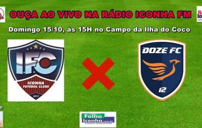 iconha x doze neste domingo 15 de outubro em Iconha no campo da ilha do coco as 15h com transmissao ao vivo da radio iconha 400x255 - Cariaciquense sub 20: duelo de líderes e sete times brigando para entrar no quadrangular final