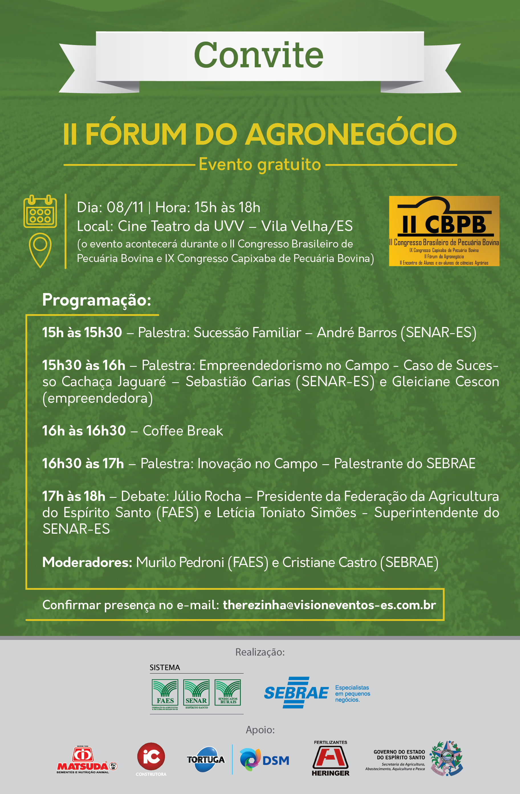 II Fórum do Agronegócio acontece nesta quarta-feira (08)