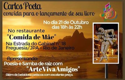Convite carlos 400x255 - Em Rio de Janeiro lançamento do livro 'Tributo ao Samba II Poesia de Bamba'