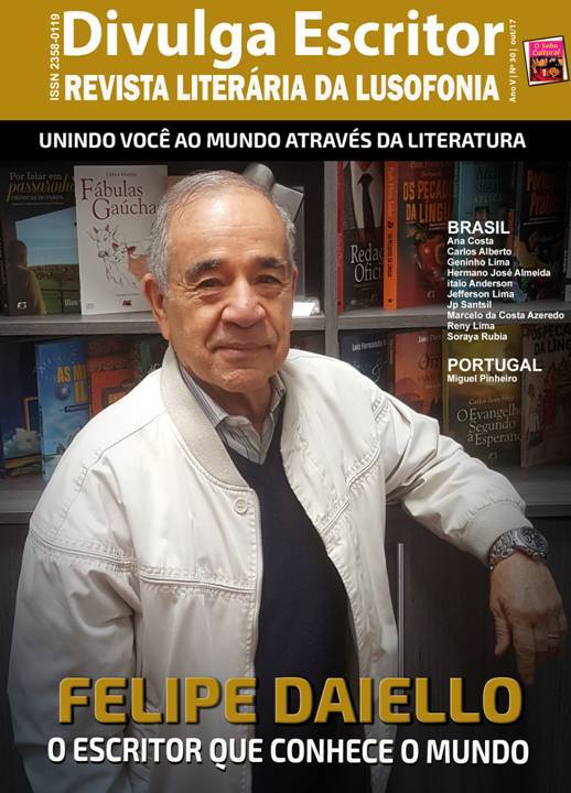 Autor Felipe Daiello é destaque de capa Divulga Escritor: Revista Literária da Lusofonia