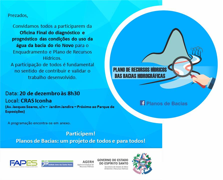 Secretaria de meio ambiente convida para Oficina do uso da água