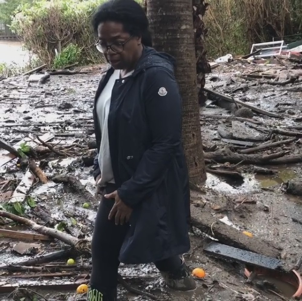 Oprah Winfrey tem casa atingida por mar de lama após deslizamentos na Califórnia