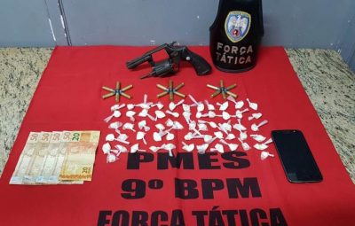 PM prende dois suspeitos com arma e drogas em Cachoeiro 400x255 - PM prende dois suspeitos com arma e drogas em Cachoeiro