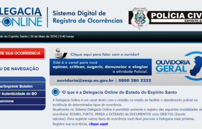 delegacia online 400x255 - Delegacia Online do Estado do Espírito Santo