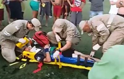 arbitro agredido a32e49813d28e6cf49b642a706ed856d 400x255 - Treinador é preso após agredir árbitro durante partida de futebol infantil