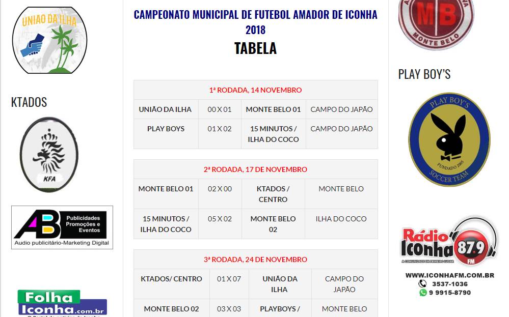 Site Folha Iconha lança plataforma para divulgar o Campeonato Municipal