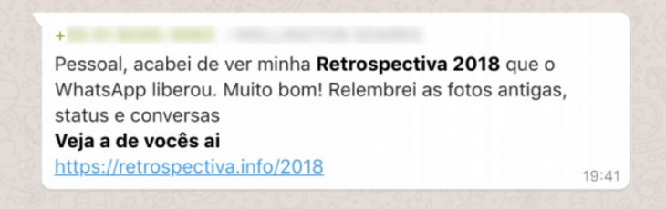Golpe ‘retrospectiva 2018’ no WhatsApp atinge 340 mil pessoas em 16 horas