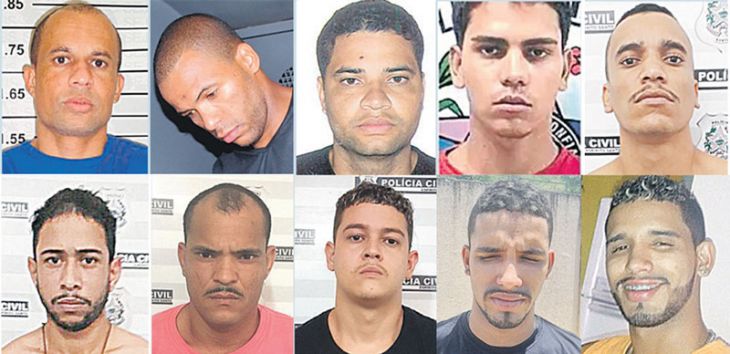 Lista dos “Chefões do Crime” do Estado reúne assassinos, traficantes e líderes de quadrilhas