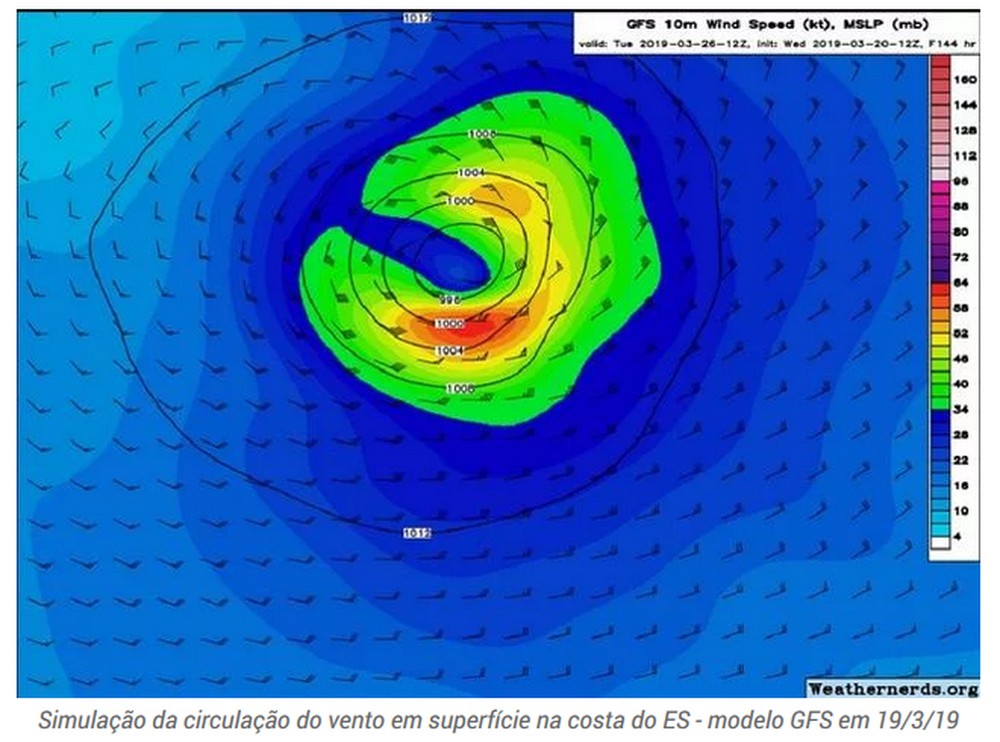 Marinha emite alerta para ciclone tropical na costa do ES