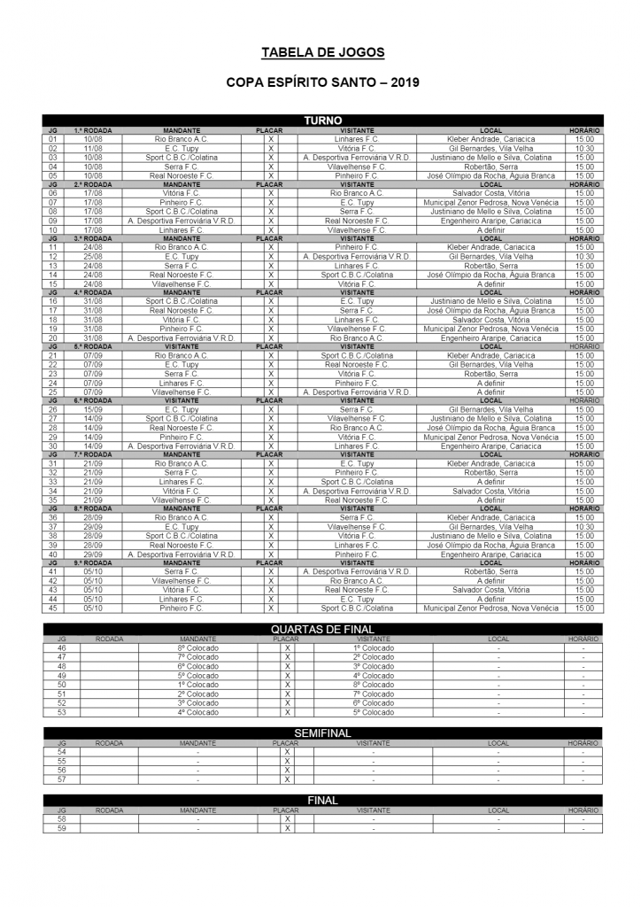 copa espirito santo 724x1024 - FES divulga tabela e regulamento da Copa ES 2019