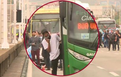 sequestrador 400x255 - Sequestrador de ônibus é morto por atirador de elite na Ponte Rio-Niterói; reféns passam bem