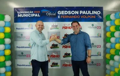 REPUBLICANOS, PMN, MDB, PSB, REDE e CIDADANIA confirmaram apoio a Gedson Paulino e Fernando Volponi para a disputa eleitoral deste ano