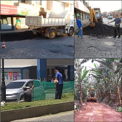 Prefeitura mobiliza secretaria de obras e realiza várias ações para deixar a cidade limpa e mais organizada.