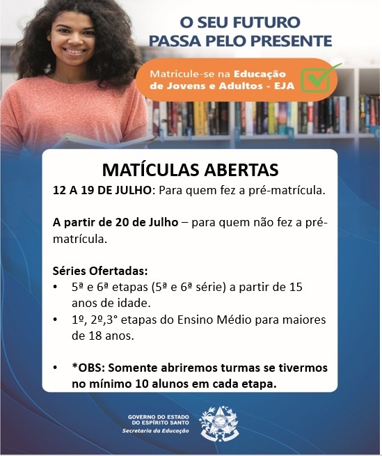 EEEFM Coronel Antonio Duarte – Educação de Jovens e Adultos (EJA) – Iconha/ES