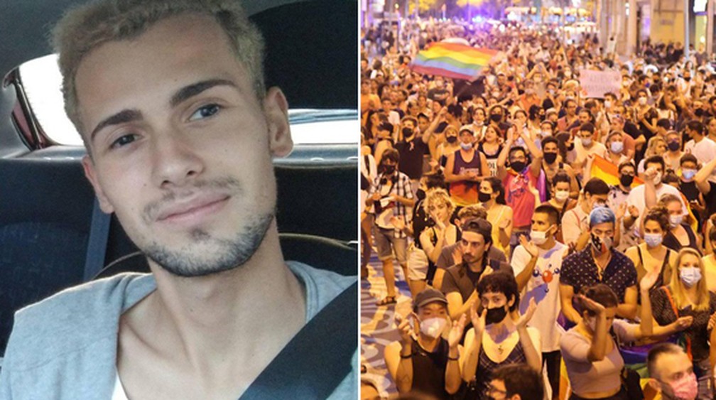 Espanhóis protestam contra assassinato de jovem nascido no Brasil