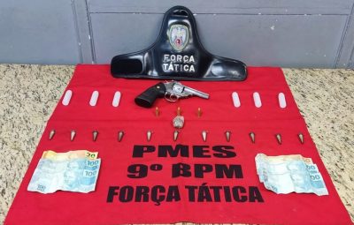 pmes 400x255 - Policiais militares apreendem arma e drogas e recuperam veículo no sul do estado