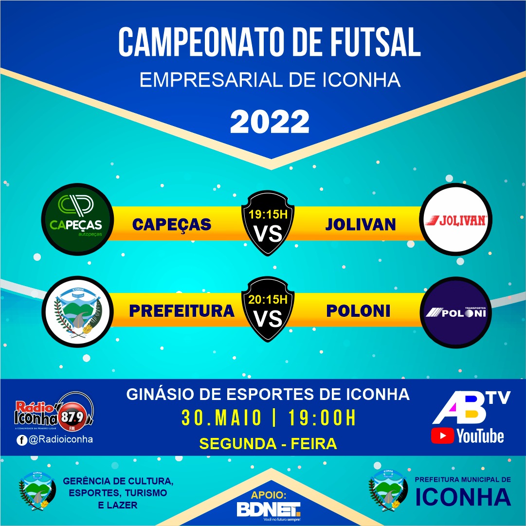 Duelo de líderes e lanternas marca rodada dupla do Campeonato de Futsal Empresarial de Iconha