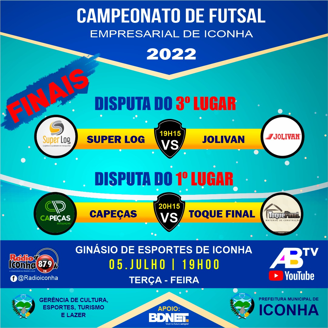 Está chegando a hora da decisão do Campeonato Empresarial de Futsal do Município de Iconha