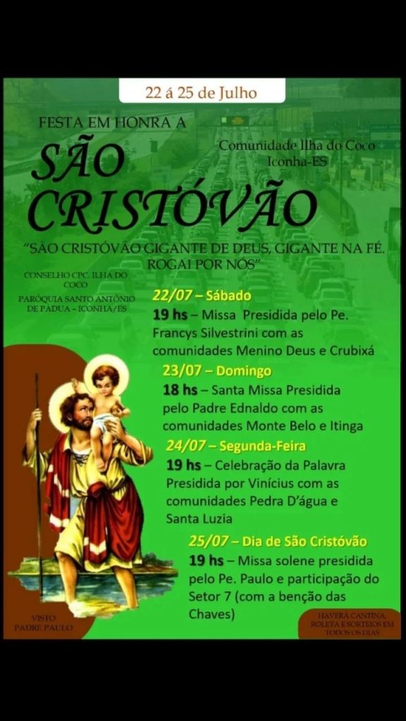 118ed7e0 81bd 45cf bd86 75695c611337 576x1024 - Comunidade da Ilha do Coco em Iconha Celebra o seu Padroeiro São Cristovão