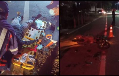04083415 Acidente e 400x255 - Acidente envolvendo motociclista e carro deixa ferido em Anchieta