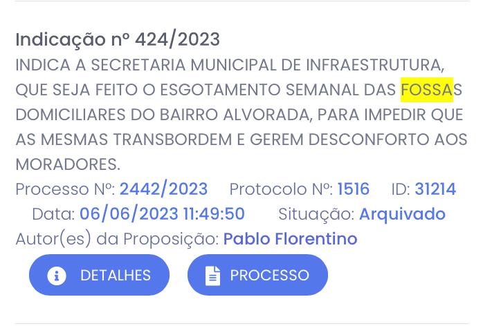 06 - Vereador Pablo Florentino pede saneamento básico nos bairros de Anchieta , com urgência