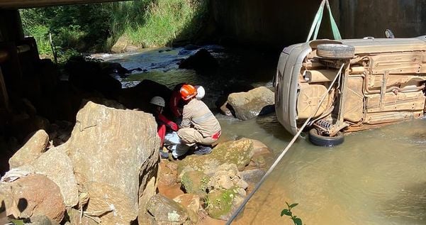 457cde24 ea57 4dde 9c18 5002d7ab0c6b - Motorista morre após carro cair de ponte em acidente em Alfredo Chaves