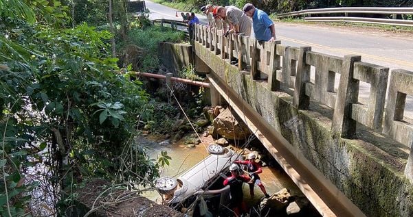 5badce9c 2cc8 4d55 a580 23fea35e9903 - Motorista morre após carro cair de ponte em acidente em Alfredo Chaves