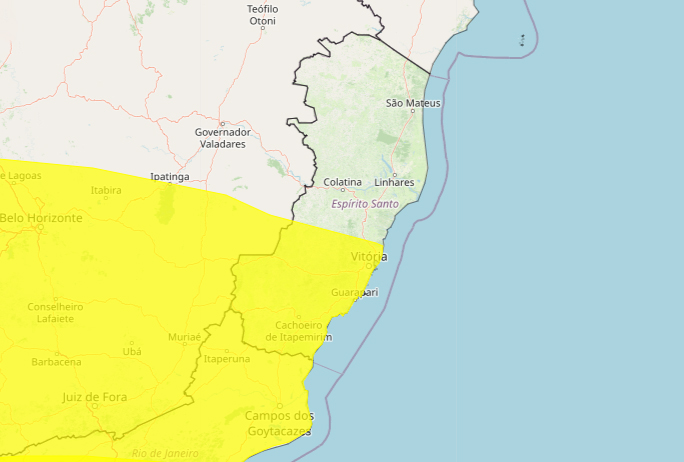 Instituto prevê chuvas intensas em 44 cidades capixabas