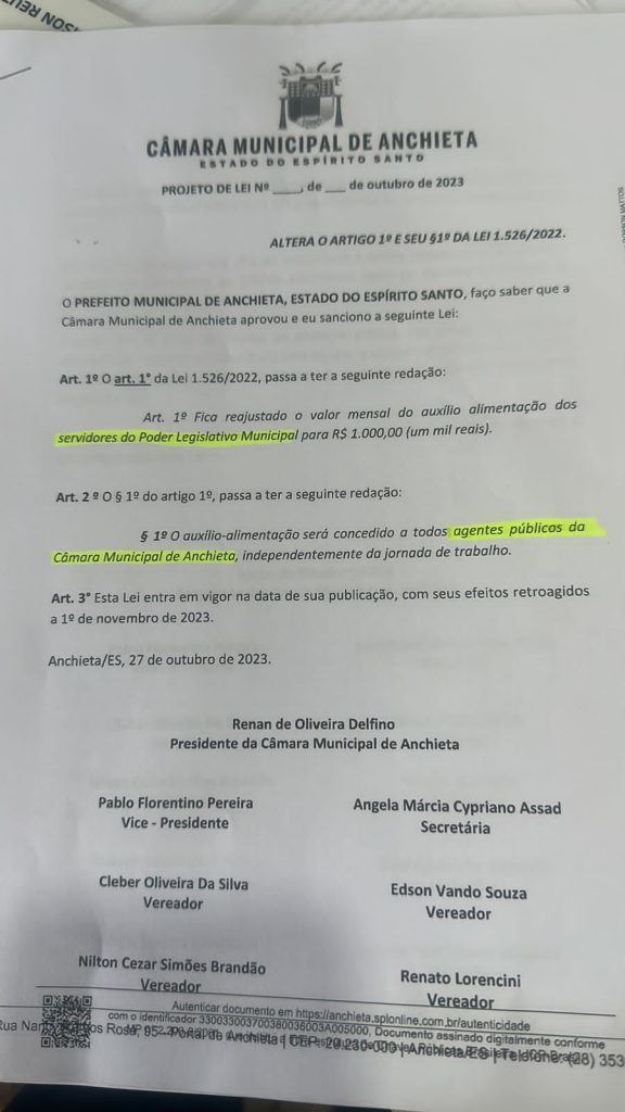 0f796378 cfda 4931 ab7c 53a40b187d3a 576x1024 - Câmara da Anchieta aprova auxílio-alimentação para os próprios vereadores