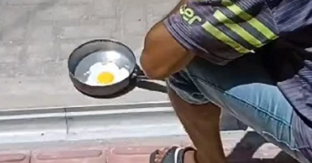 VÍDEO | Com calor extremo, morador de Cachoeiro de Itapemirim frita ovo no meio da rua