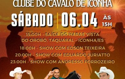 424656920 870925328374465 4810716622235659786 n 1 400x255 - 3º Cavalgada do Clube do Cavalo de Iconha  acontece neste sábado (06), no Parque de Exposições da Cidade