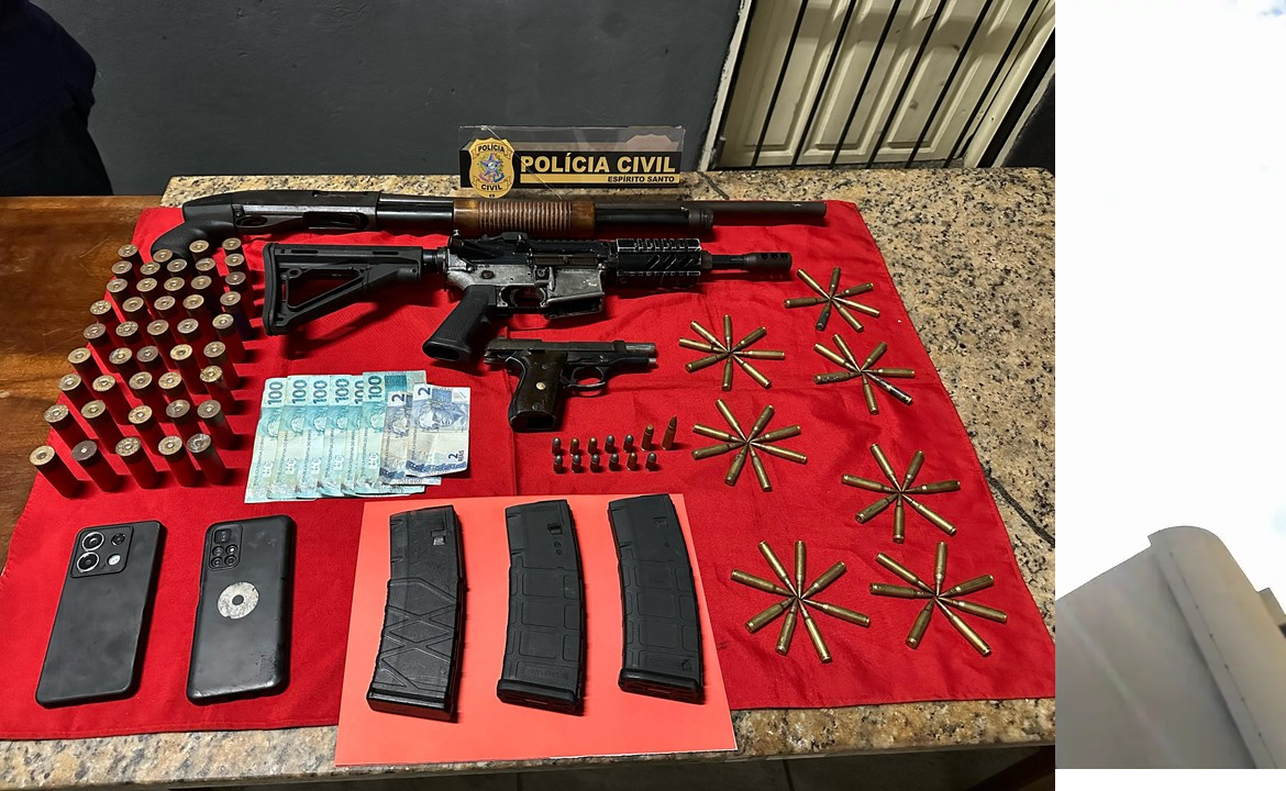 Operação policial prende líder do tráfico e apreende fuzil no litoral sul do Espírito Santo