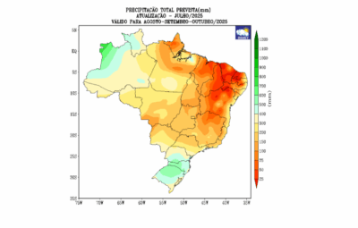 previsao 400x255 - Prognóstico agroclimático do Inmet para o trimestre aponta chuvas acima da média na Região Sul