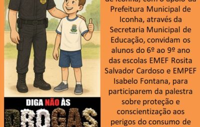 prospecto palestra 1 400x255 - Polícia Civil realiza palestra em Iconha para conscientizar estudantes sobre os perigos das drogas