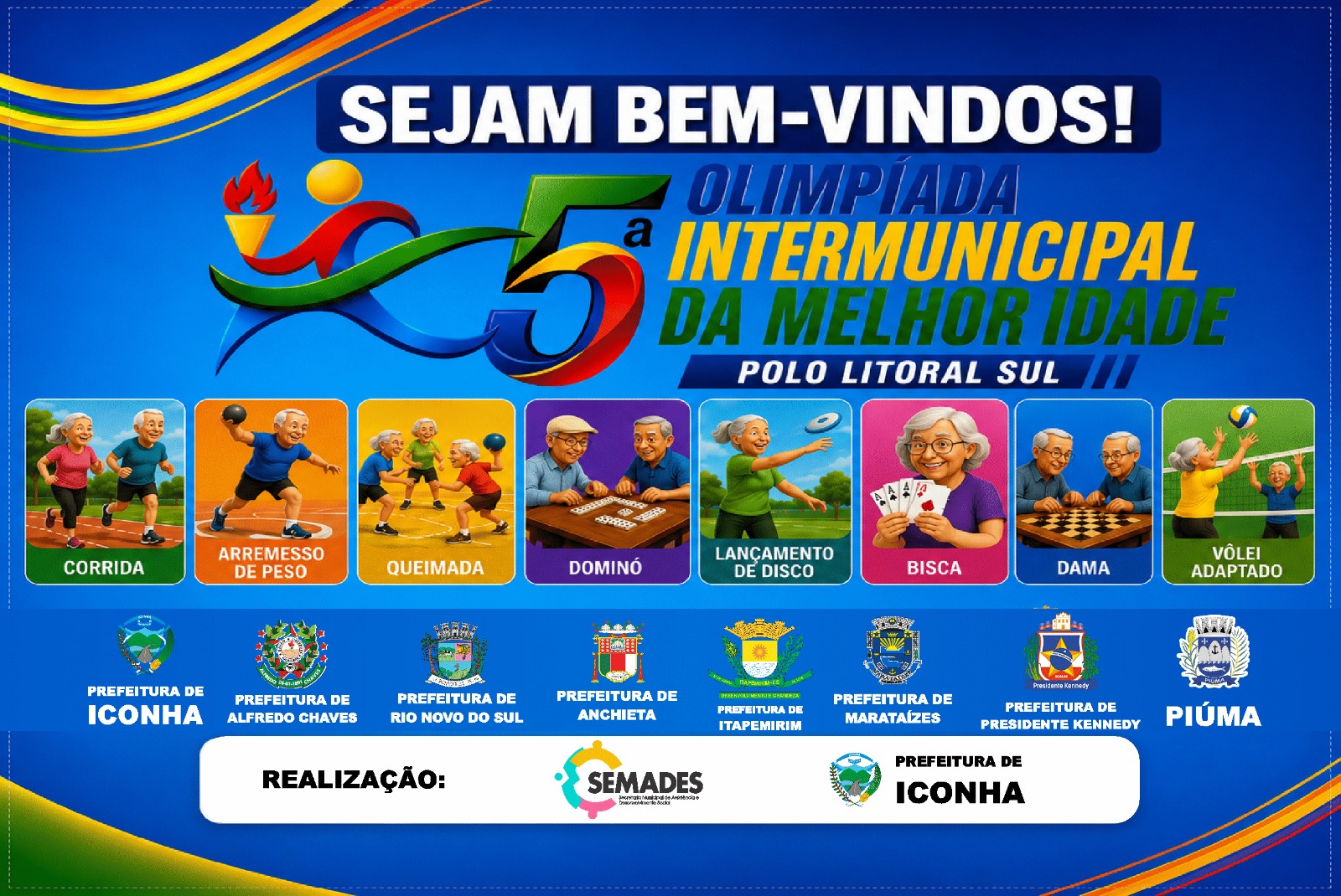 Olimpíada Intermunicipal da Melhor Idade reúne municípios do Litoral Sul em Iconha