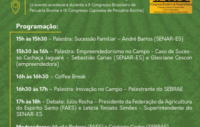 1024 II forum agronegocio 01 400x255 - II Fórum do Agronegócio acontece nesta quarta-feira (08)