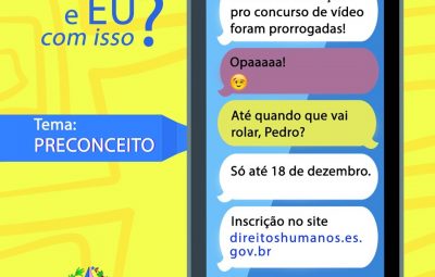 Inscrições concurso de vídeos Direitos Humanos e eu com isso 400x255 - Inscrições prorrogadas para o concurso de vídeos “Direitos Humanos: e eu com isso?”