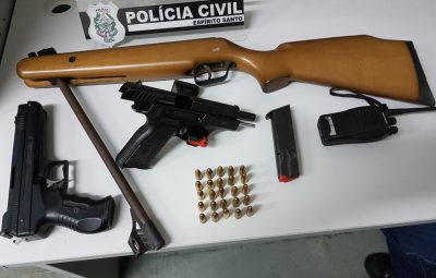 Três pessoas são detidas e uma pistola turca é apreendida na Serra 400x255 - Três pessoas são detidas e uma pistola turca é apreendida na Serra