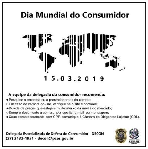 Dia Mundial do Consumidor: Policia Civil dá dicas de como se proteger de possíveis golpes