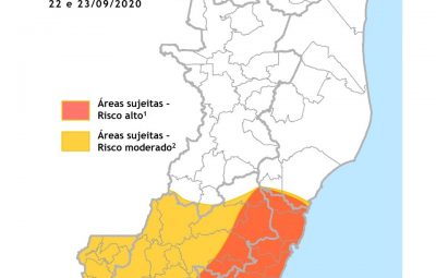 Aviso Meteológico 22 09 1 400x255 - Aviso Meteorológico Especial alerta para pancadas de chuvas e rajadas de vento