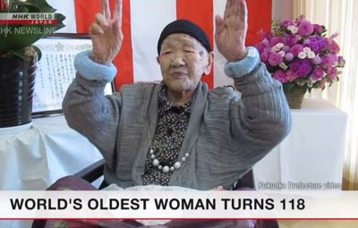Tanaka 400x255 - Japonesa mais idosa do mundo faz aniversário de 118 anos