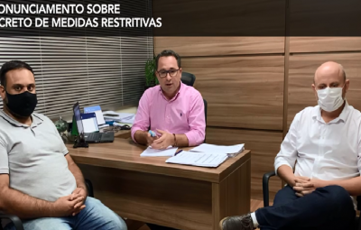 gedson medidas 400x255 - Prefeito faz pronunciamento sobre decreto de medidas restritivas para o comercio.