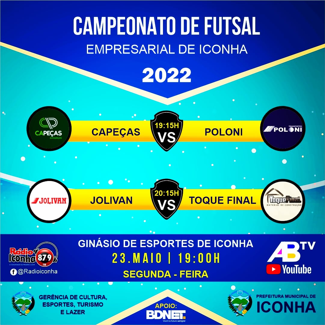 Dois jogos abrem 2ª rodada do Campeonato empresarial de Futsal de Iconha
