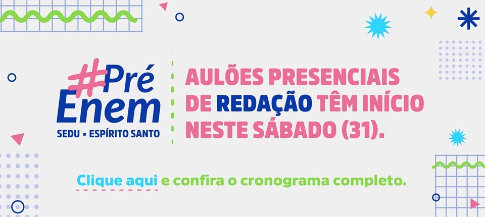 Aulões presenciais de Redação para estudantes da Rede Estadual de Ensino