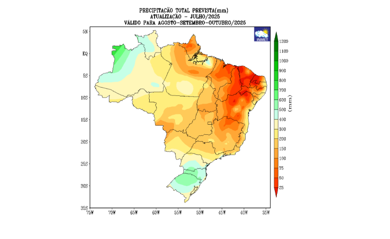 Prognóstico agroclimático do Inmet para o trimestre aponta chuvas acima da média na Região Sul