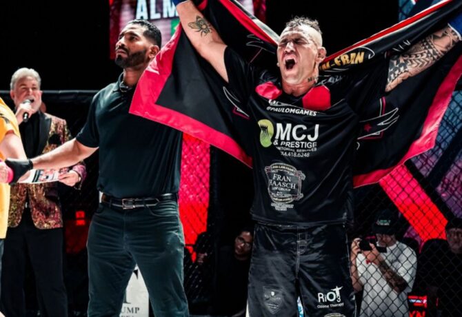 WhatsApp Image 2026 05 04 at 23.45.06 670x460 - Paulo “Zé Doido” vence em estreia no Game Bred e coloca o ES no mapa do MMA sem luvas
